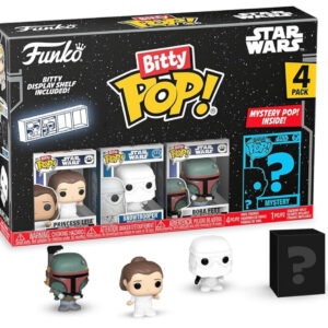 FUNKO BITTY POP PACK X 4  LEIA+ SNOWTROOPER+ BOBA FETT + MISTERY (STAR WARS)