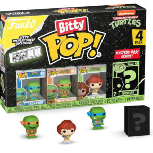 FUNKO BITTY POP PACK X 4 LEONARDO, MICHELANGELO, APRIL O`NEIL + MISTERY