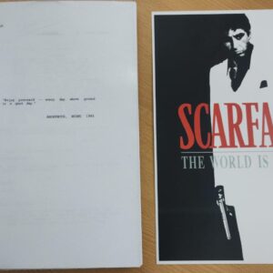 SCARFACE – REPLICA GUION ORIGINAL CON AFICHE DE REGALO